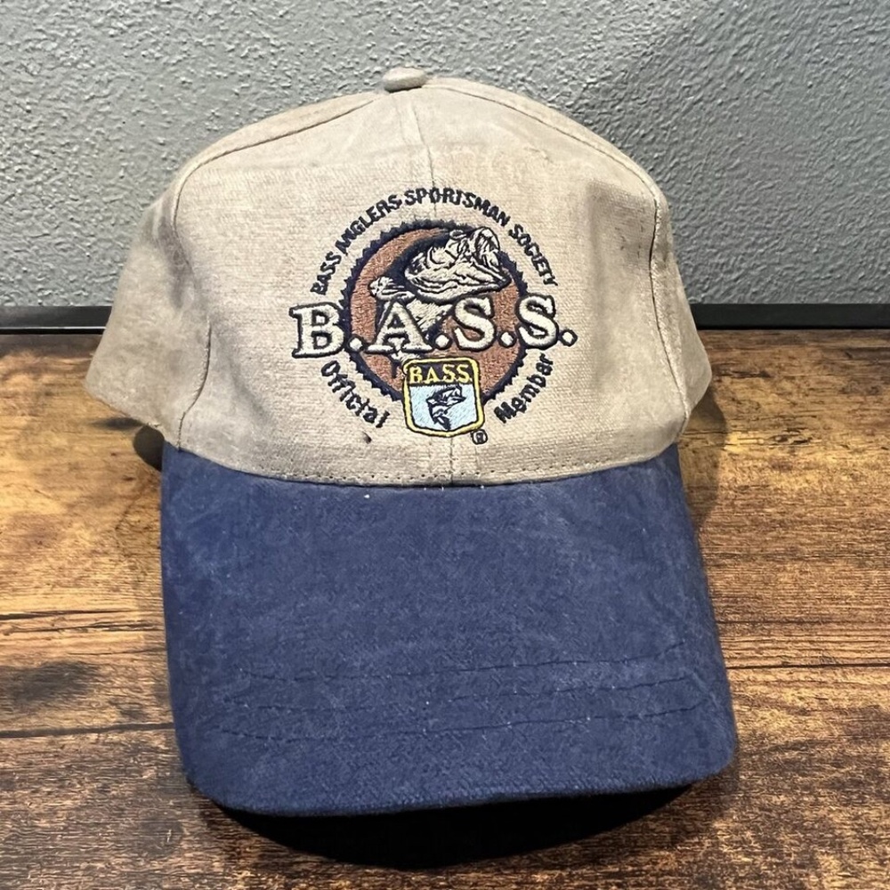 BASS Anglers Sportsman Society Khaki Official Member StrapBack Hat Strapback Cap